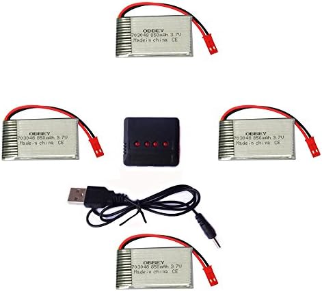 Factory Outlet 4pcs 3.7V 850mAh 20C Lipo Battery and X4 Charger for mjx Mini Quadcopter