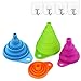 Silicone Collapsible Funnel Set for kitchen, Small and Large sizes (Pack of 4) Flexible Funnel with 4 Wall Hooks-Sunluk