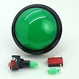 Easyget 5v 100mm Dome Shaped Jumbo LED Illuminated Self-resetting Push Button Switch for Arcade Game Projects , Pop'n Music DIY Projects & Mame DIY Projects Green Color