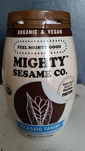 Mighty Sesame Fine Ground Sesame Tahini Paste Organic, Gluten Free &amp; Vegan 17.6 oz/500 gram Kosher