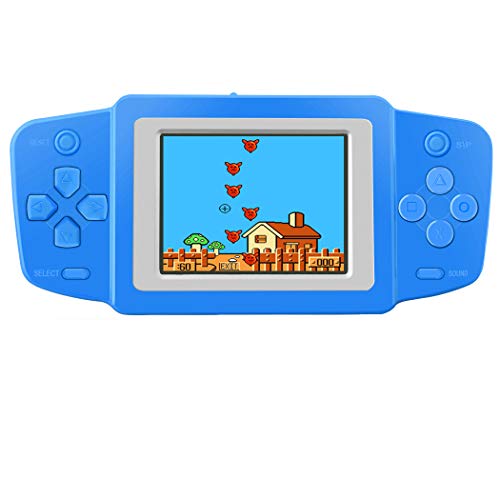 Great Boy Handheld Games Console for Kids with Built in 268 Mini Video Games Device Fun Arcade Gaming Machines Portable Rechargeable Electronic Consoles Player 2. 5" Screen (Blue)
