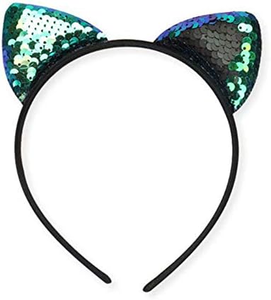 jingyuu Women Sequins Shining Cat Ear Headband Hairband Hair Hoop Decoration for Party