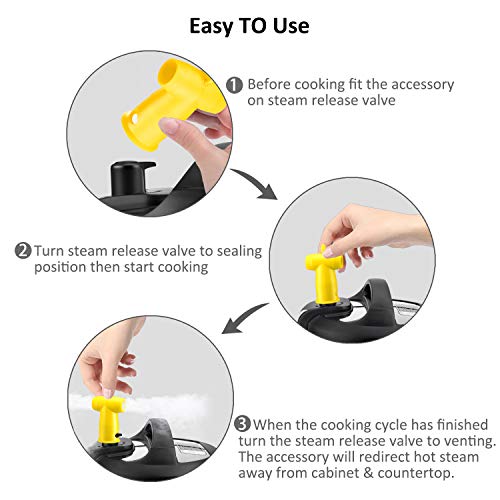 Instant Pot Steam Release Diverter Accessories, Oyrlize 2-Outputs Electric Pressure Cooker Silicone Steam Release Valve Vent Knob Protect Wall Cabinets Best For Instant Pot DUO/Smart/Ultra Models - Thumbnail 4