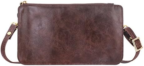 Bosam Small Wallet Bag Cellphone Iphone 8 Crossbody Case Handbag with Touch Screen Window (Brown)