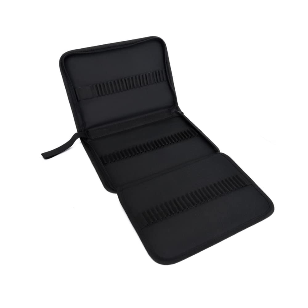 SagaSave Pencil Case Black Organizer, Oxford Cloth Pencil Holder Display Bag Pen Pouch with Interior Zipper 72 Slot