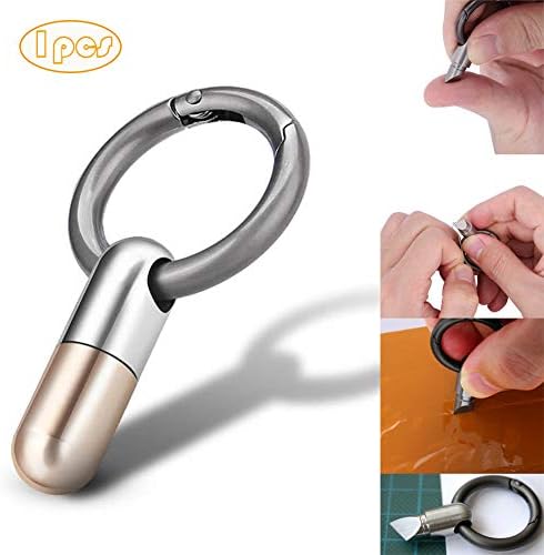 Tiny Cutting Tool Key Ring,Mini Cutter Portable keychain Micro Cutting Tool Unpacking Artifact Capsule Sharp Cutter for Travel Office Outdoor camping climbing climbing tools Blade Pocket Sized