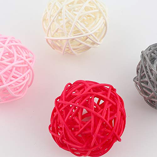 DomeStar Rattan Ball, 24PCS 2 Inch Wicker Ball Decorative Ball Orbs Vase Bowl Fillers