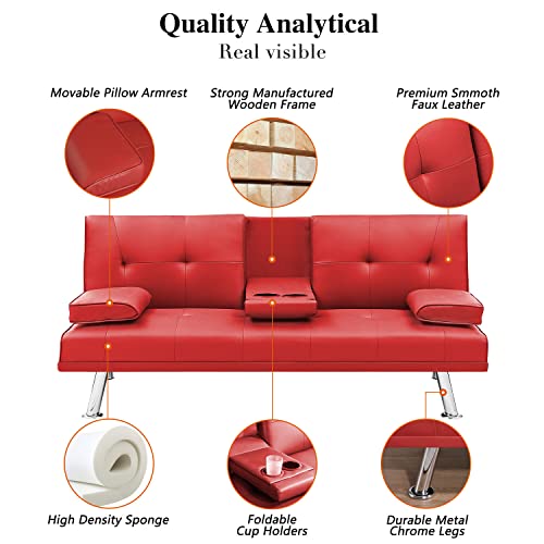 DKLGG Convertible Futon Sofa Bed, Reclining Lounge Couch Sofa With