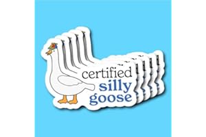Quality Shop Inc. (Pack of 5) Silly Goose Sticker for Water Bottle- Funny Meme Decal - Cute Propeller Hat Sticker for Tumblers Laptop Hydro Flask Car Computer Bike Bumper. 3.5" X 2.6"