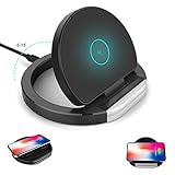Wireless Charger,Kamlif iPhone X Wireless Charger Qi 10W Fast Wireless Charger Charging Pad Stand for iPhone X,iPhone 8/8 Plus,Samsung Galaxy S9 S9 Plus Note 8 S8 S8 Plus S7 S7 Edge [No AC Adapter]