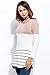 Etuoji Women Tunic Tops O-Neck Shirt Long Sleeve Contrast Color Lace Patchwork