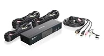 IOGEAR 4-Port HDMI Multimedia KVM Switch with Audio, USB 2.0 Hub and HDMI KVM Cables, GCS1794