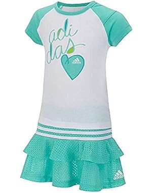 Girls 2-Piece Short Sleeve Top and Skirt Set - White/Green - 12 Months
