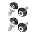 Car Silver Tone Black Hex Head License Plate Bolts Screws 4 Pcs