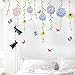 DKTIE Flower Wall Decals for Living Room Flowers Decorations for Wall Stickers for Bedroom Living Room Removale Art Decal