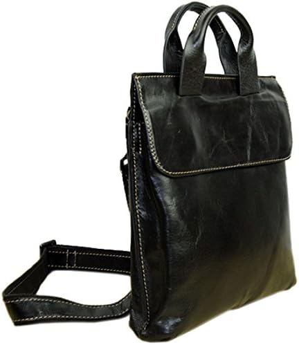 Visnow® Men's Luxury Soft Cow Leather Business Messenger Handbag(Black)