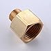 KES Lead-Free Faucet Supply Line Adapter 3/8-Inch Compression Male to 1/2-Inch NPT Female Converter 2 Pack, SOLID Brass, PJ18-P2