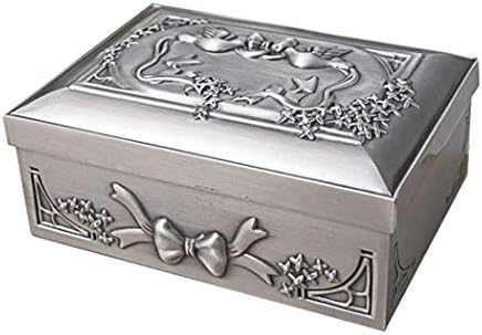 HAOCHIDIAN Creative European Vintage Bow Jewelry Storage Box Metal High Grade Square Pigeon Jewelry Box Home Small Trinket Storage Organizer Wedding Ring Box