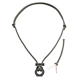 PSKOOK Fire Starter Necklace Survival Gear Flint and Steel Kit Paracord Survival Necklace Magnesium Ferro Rod Tool with Tinder Cord(Army Green)
