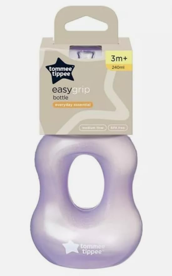 Tommee Tippe Esential Easy-Grip Bottle BPA Free│240ml│3m+ (Purple)
