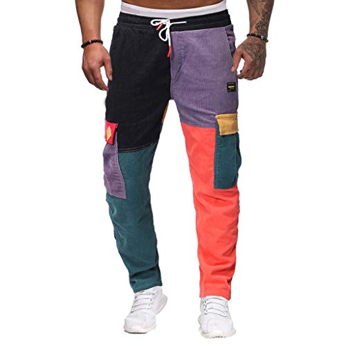 Buy Men's Cargo Pant Color Block Baggy 