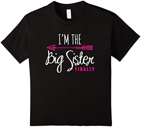 Kids Finally, I am Big Sister T-Shirt 8 Black