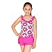 QRH Girls Solid Splice Cross-Back Two- Piece Modest Swimsuit