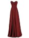 Ouman Sweetheart Bridesmaid Chiffon Prom Dress Long Evening Gown Burgundy M
