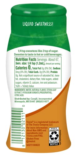 TRUVIA ZERO-CALORIE LIQUID SWEETENER FROM THE STEVIA LEAF, 2.7 FL OZ BOTTLE, CARAMEL FLAVOR (PACK OF 1)