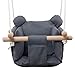 Jozeit Baby Kids Toddler Canvas Swing Seat Chair - with Cushion - Bear Ear Decor (Grey)