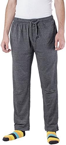 Arctic Pole Men's Jersey Knit Pajama/Lounge Pants - 100% Cotton - Side Pockets - Adjustable Waist with Drawstring - Charcoal -Large