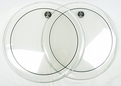 2 Pack of 22" Clear Stripe Bass Drum Heads (Drum Skin)