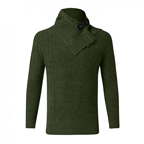 EGmoda Sweaters for Men,Men's Winter Casual Neck Wrap Head Long