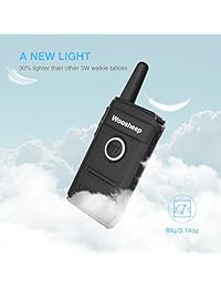 Woosheep Ultra Slim Long Range   Radios de dos vías con auricular (2 unidades, ultra fina, UHF 400 470 Mhz, batería de iones de litio recargable Walkie Talkies y cargador incluido)