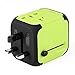 Travel Adapter, AC Adapter Charger All-in-One US UK EU AU Plugs Worldwide Universal Wall Charger with Dual USB Ports(Green)