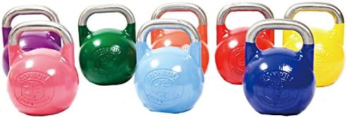 IRONBULL 1-Piece Cast Iron Competition Kettlebell with Stainless Steel Handle, Color Coating, Weights Available: 8KG~32KG
