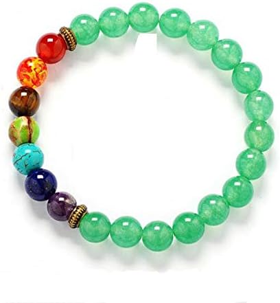 Pooja Gems 8 mm 7 Chakra Multi Colour Natural Agate Stone Bracelet