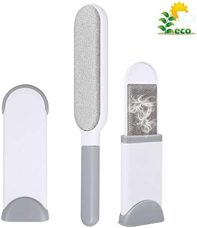 Lint Brush Pet Fur Hair Remover Brush with Self-Cleaning Base - Dog & Cat Hair Remover for Furniture, Couch, Carpet, Bed, Car Seat, Clothing - Animal Fur & Dust Removal Double-Sided Tool