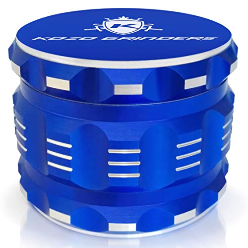 Kozo Best Herb Grinder [Upgraded Version]. Large 4 Piece, 2.5" Blue