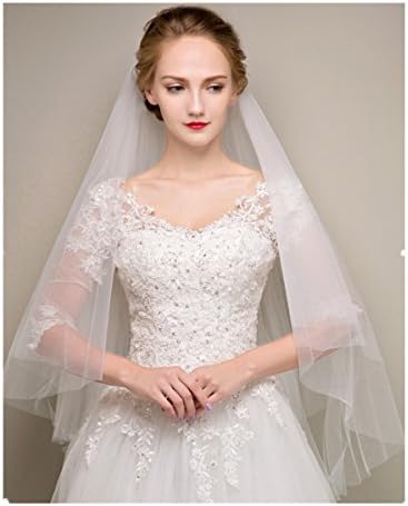 XingMeng Soft 2 Tiers Tulle Wedding Bridal Veil with Comb Ivory