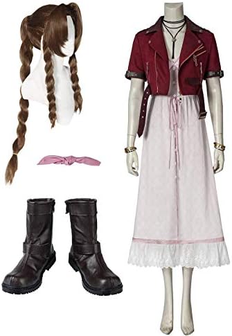 フルセット 衣装 ウイッグ 靴 髪飾り付き エアリス ゲインズブール 風 Ff7 ファイナルファンタジーvii リメイク Final 舞台演出服 Fantasy イベント クリスマス仮装 Remake 学園祭 オーダーサイズ ハロウィン Cosplay Vii ユニフォーム コスプレ衣装 超目玉