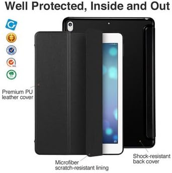 Cazcase PU Leather Translucent Back Smart Flip Case Cover for Apple New iPad pro 10.5 inch (A1701 / A1709) (Black)