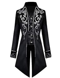 Crubelon Men's Steampunk Vintage Tailcoat Jacket