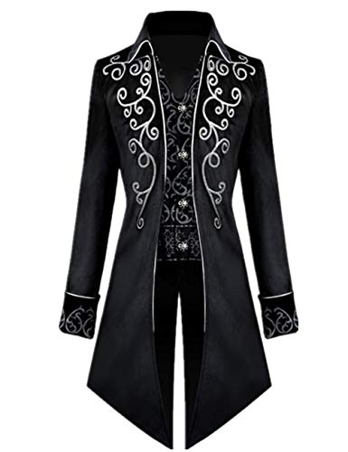 Crubelon Men's Steampunk Vintage Tailcoat Jacket