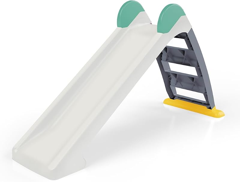 Dolu Kids Slide Indoor Outdoor White with Grey Steps Toddlers 2+
