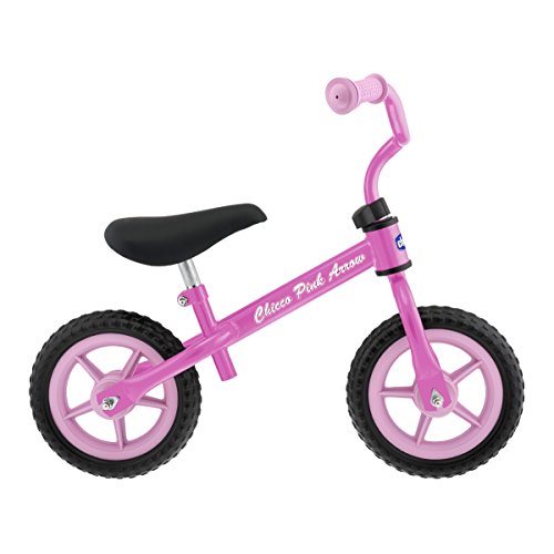Bicicleta sin pedales con sillín regulable, color rosa, 2-5 años