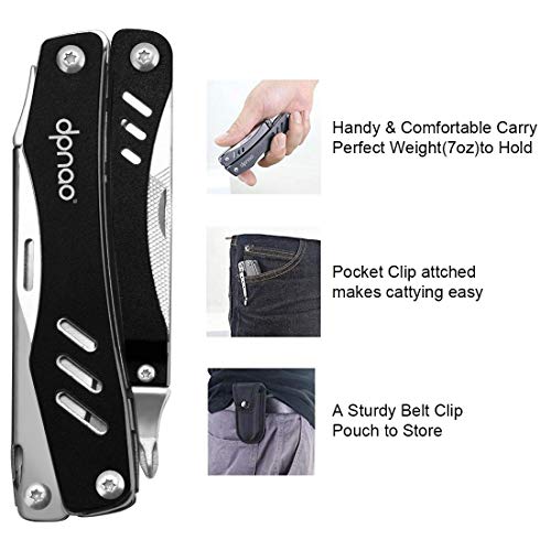 DPNAO 9 in 1 Multitool Portable Folding Pocket Knife Pliers Screwdriver Cutter Stainless Steel Survival Tool