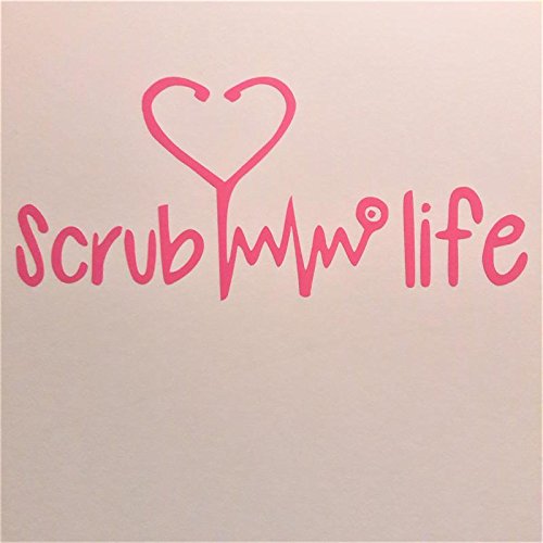 Scrub Life Nurse Nursing Vinyl Decal Sticker|PINK|Cars Trucks Vans SUV Laptops Wall Art|7.5