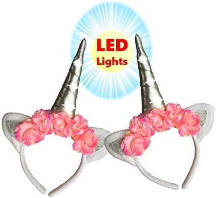 Unicorn Light-Up LED Flower Headband Girls Birthday Costume Party