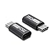 TechMatte USB-C to Micro USB Adapter Convert Connector for Galaxy Note 8, S8, S8 Plus+, Google Pixel, Nexus 5X, 6P, OnePlus 5, with 56K Resistor (2-Pack, Aluminum Gray)